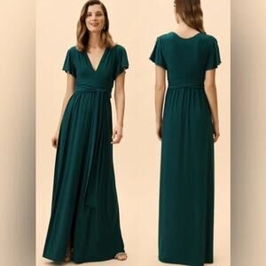 Anthropologie BHLDN Mendoza Dress Emerald Green NWT 6 Bridesmaid Homecoming